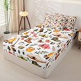 thumbnail image 3 of Homewish White Camping Zipper Twin Comforter Sets with Fitted Sheet and 2 Pillowcases, Guitar Tent Zipper Bedding Set for Men and Women, Polka Dots Reversible, 4-Piece, 3 of 6