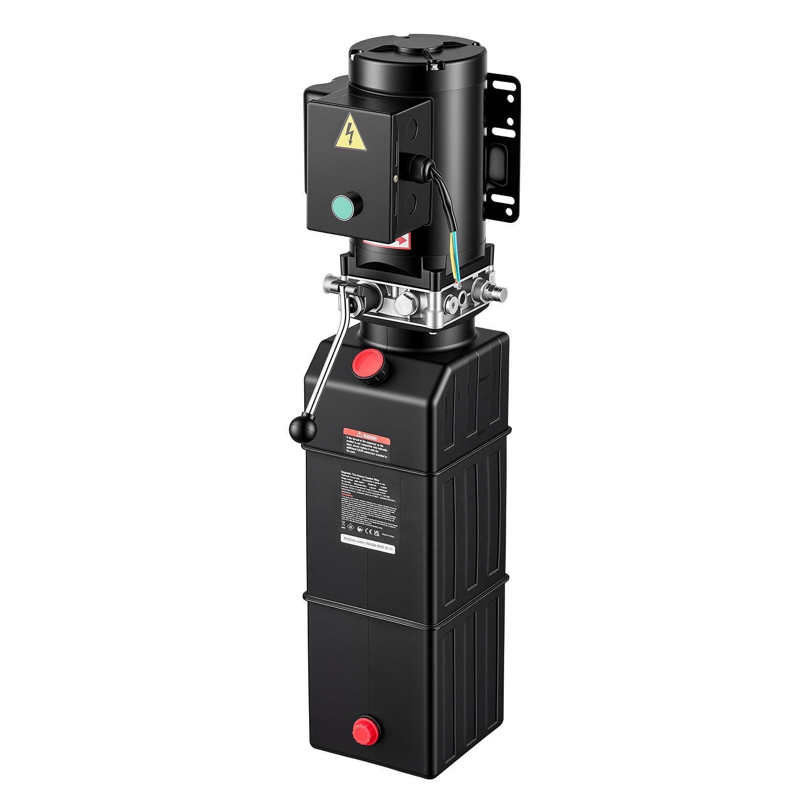 KFFKFF 15 Quart Hydraulic Pump, 2.2KW Single Acting Hydraulic Dump Trailer Pump, 3200 PSI Maximum Pressure, 1.7 GPM Flow Rate, AC220-240V Power Unit for Car Lift (Vertical Installation)