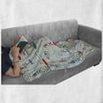 thumbnail image 6 of Lighthouse Soft Flannel Fleece Blanket, Seagulls Lighthouses Message Bottles Steamboats Sailboats Wavy Pattern Nautical, Cozy Plush for Indoor and Outdoor Use, 70" x 90", Multicolor, by Ambesonne, 6 of 6