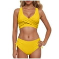 thumbnail image 1 of YuYuBao Women Swimsuits Bikinis Two Piece Retro Ruched Push Up Padded Top High Waist Bottom Bikini Beach Bathing Suits, 1 of 6