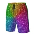 thumbnail image 6 of Uemuo Colorful Glitter Pattern Men's Swim Trunks Hawaiian Beach Bathing Suit Swimsuits Beach Quick-Dry Shorts with Pockets-Medium, 6 of 9