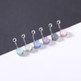 thumbnail image 2 of ZS 6 Pcs 14G Acrylic Belly Button Rings Sequins Navel Piercing Banana Barbell Belly Ring, 2 of 5
