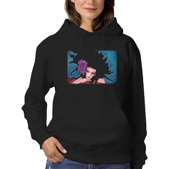 Pastell Purple Flowers Woman Hoodie Women's -Hulya Ozdemir Designs, Female Large