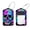 multicolored 3, variant on 2 Pack Leather Luggage Tag with Stainless Steel Loop, Neon Skull Head Pattern Baggage Handbag Travel Suitcase Tags with Name ID Card Perfect to Quickly Spot Luggage Suitcase