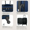 thumbnail image 4 of U.S. Traveler Forza 2-Piece Expandable Softside Carry-On Luggage Set – Spinner Wheels, TSA-Approved, Tote Bag, Lightweight Travel Suitcase, Navy, 4 of 8