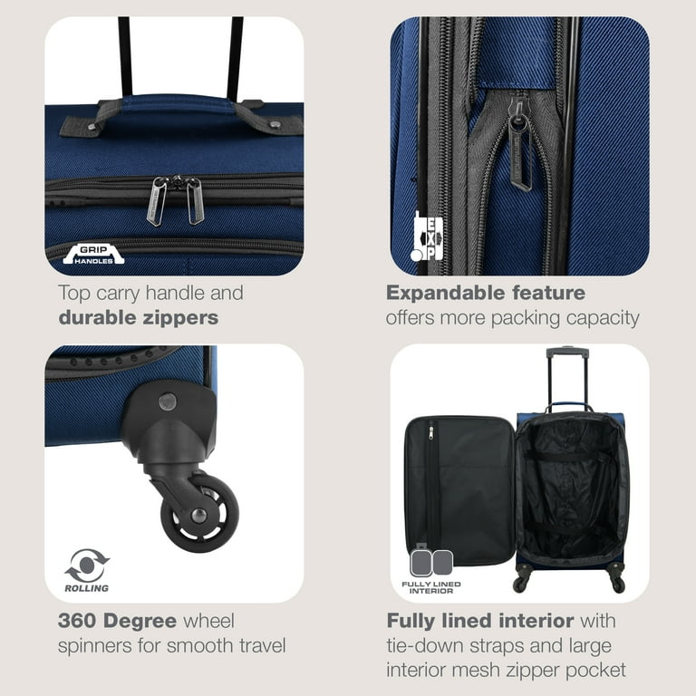 U.S. Traveler Forza Blue 2-Piece Softside Luggage Set with Spinner