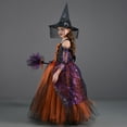 thumbnail image 5 of Disfraz de bruja de Halloween para niñas, Cosplay de bruja malvada, Purim, fiesta de carnaval, Navidad, vestido de tutú para niños pequeños, vestido de Graduación, 5 of 5