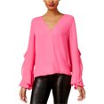 thumbnail image 1 of INC Blusa de punto con volantes para mujer, rosa, extragrande I-N-C Tejer, 1 of 1