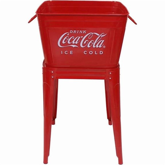 Leigh Country 18.7 x 18.3 x 34 in. 42 qt. Coca-Cola Wash Tub with Stand, Red