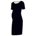 thumbnail image 7 of Zwiiyzr 2025 Women's Maternity Dress Solid Color Slim Short Sleeve Tank Dresses Scoop Neck Pregnancy Bodycon Dress for Casual Wear Black, 7 of 7