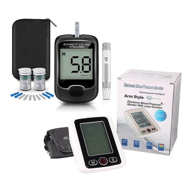 Probador de azúcar en sangre, medidor de glucosa para Diabetes, Monitor de presión arterial, ritmo cardíaco, medidor de pulso, tonómetro, esfigmomanómetro, Droship kaili Sencillez