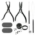 thumbnail image 2 of Microlinks Hair Extensions Kit, Hair Extension Closer and Removal Pliers,  Beads Pulling Hook & Microbead Loop Tool,  Links  Rings Bead 200 count(Black), 2 of 7