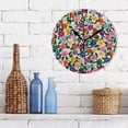 thumbnail image 2 of 10" Quartz Indoor Wall Clock Silent Mechanism / Vibrant and Colorful Flowers, 2 of 11