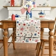 thumbnail image 6 of Sm:)e Freedom American Blue and Red Star Patriotic Fourth of July Table Runner 13 x 72 Inch Off White, 6 of 8