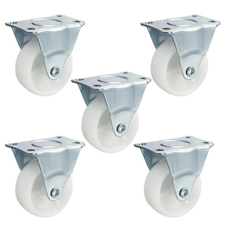 5pcs swivel rigid casters pp mounted plate wheel plastic non inch