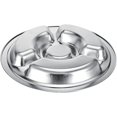 thumbnail image 2 of ORUYROP Assiette en Acier Inoxydable, Assiette Divisée pour Déjeuner Dîner Compartiment Miti Plateaux Ronds pour Aliments (Quatre Compartiments), 2 of 5