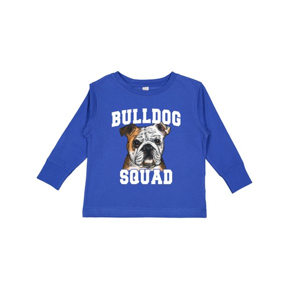 Inktastic Dog Bulldog Squad Boys or Girls Long Sleeve Toddler T-Shirt