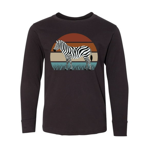 Inktastic Zebra Safari Animal Sunset Long Sleeve Youth T-Shirt