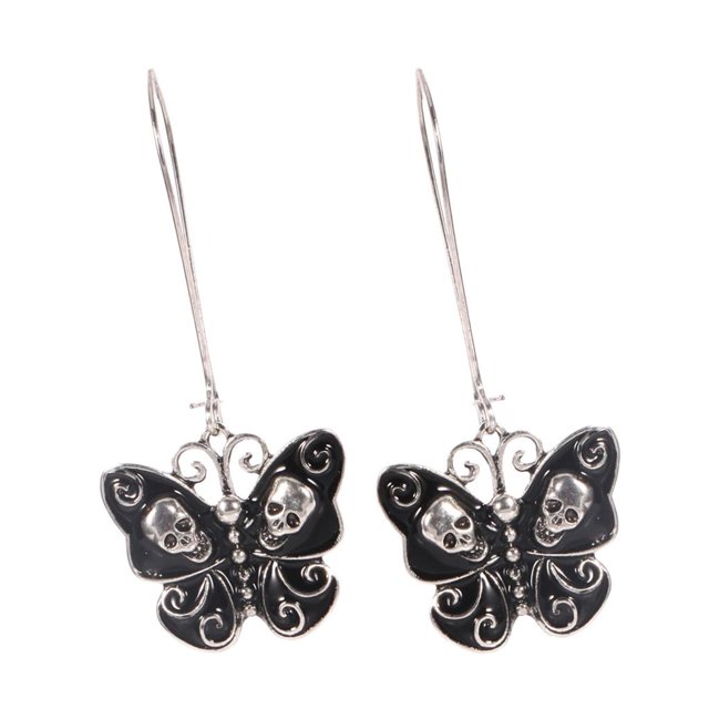 Pendientes Colgantes de Gota de Enhebrador Gótico de Navideña de Femenino Yuyangstore Pendientes de enhebrador de calavera