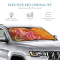 thumbnail image 3 of Kdxio Orange Flower Psychedelic Print Windshield Sun Shade, Foldable Sun Blocker for Car,Truck,SUV Automotive Interior Sun Protection,Reflective Shade for Front Windshield(Medium), 3 of 7