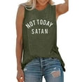 thumbnail image 2 of Gpoecd Camisoles à Col Rond pour Femmes, Imprimé de Lettres, Manches Courtes, Haut Confortable et Polyvalent pour Superposition Ou Tenue Décontractée, Camisoles pour Femmes 02_Army Green,L, 2 of 4