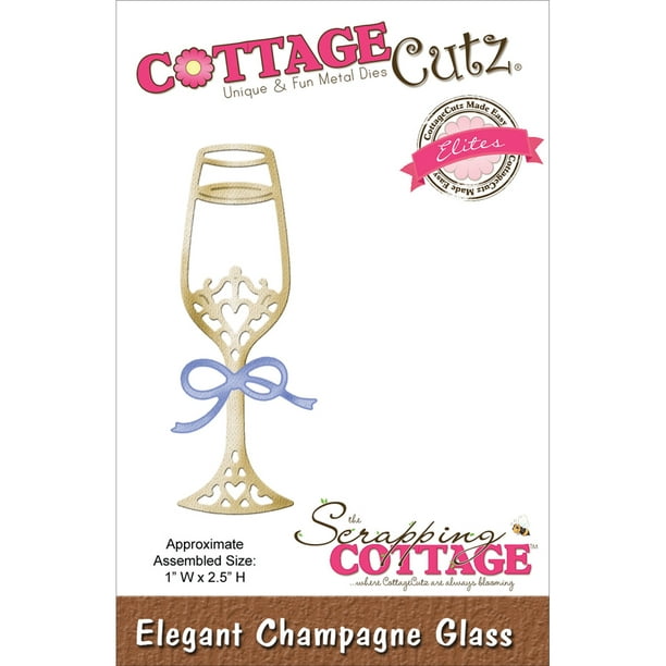 CottageCutz Élites Meurent -Élégant Verre à Champagne 1"X2.5"