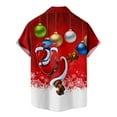thumbnail image 4 of IROINNID Christmas Button Up Shirt for Men Funny Print Hawaiian Shirt Xmas Holiday Vacation Gift Button Tops,Red, 4 of 5