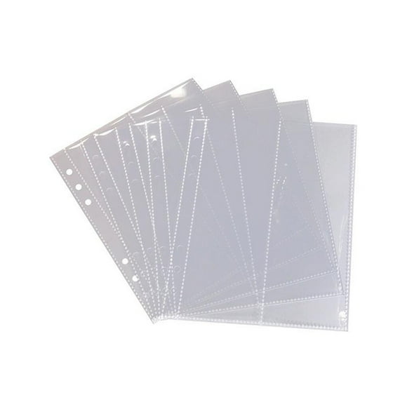 Carpeta de 10 piezas, hojas de álbum de fotos, surtido de sellos, papel moneda, organizador de almacenamiento de dinero, bolsillos impermeables Almacenamiento y organización del hogar 4 ranuras Bewildely HA073952-01B