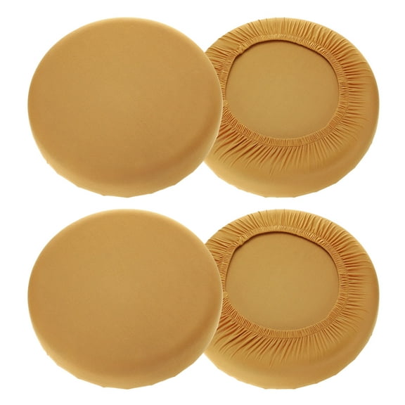 Uxcell 4 Pack Stool Covers Round, 16-20 Inch Bar Stool Covers Washable Dustproof Slipcover Seat Cushion with Elastic for Bar Kitchen Living Room Decor, Camel