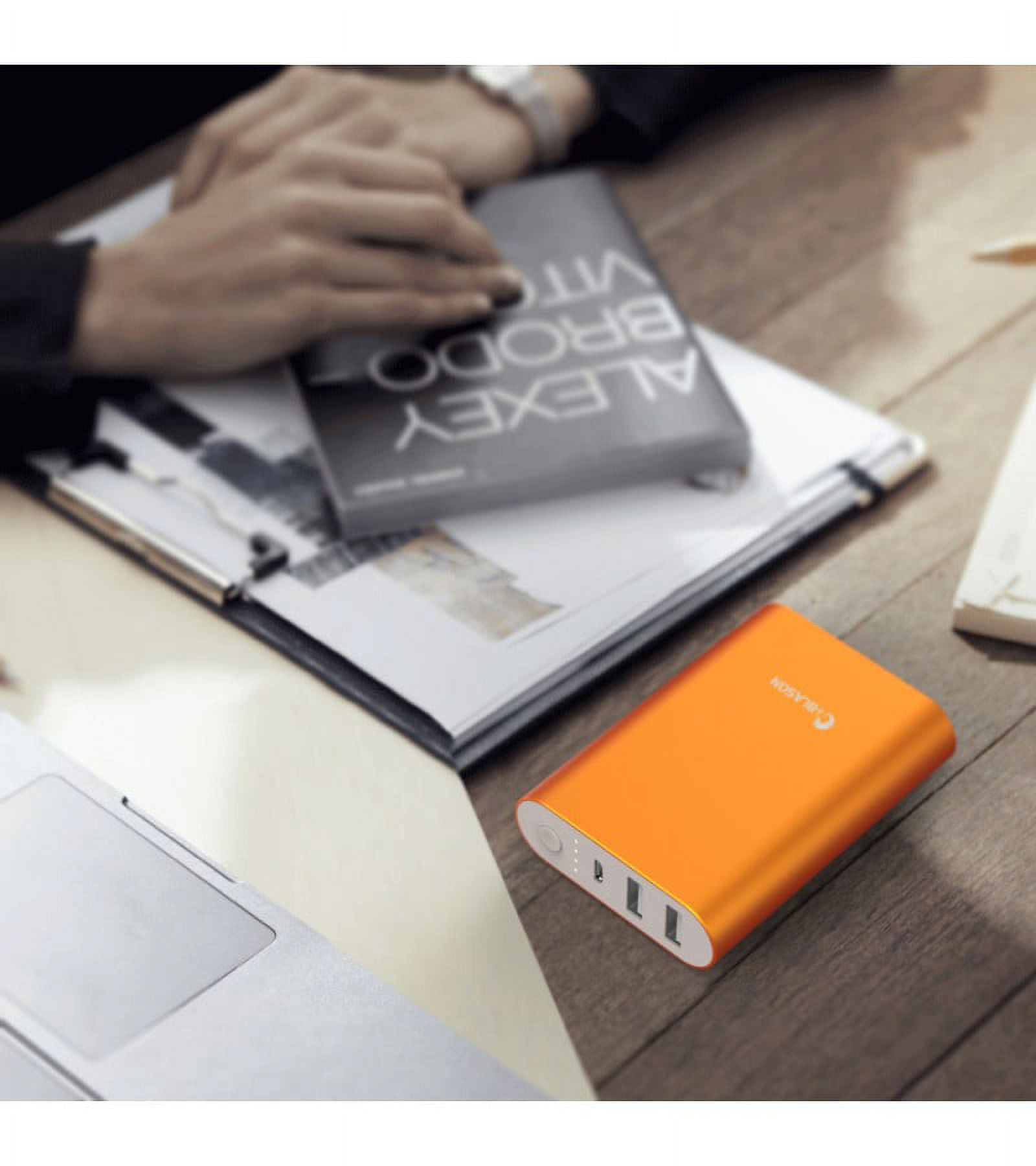 iPhone Battery, i-Blason Aero 7800 mAh Battery Portable USB Charger Power Bank - Intelli-Charge Wide Compatibility, Fast Charging, High Capacity - For Apple iPhone Samsung Galaxy and More (Orange)