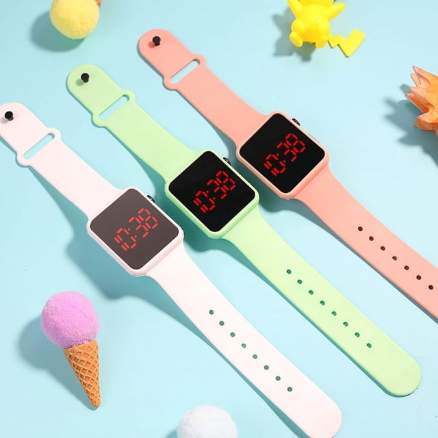 Reloj de pulsera con espejo cuadrado LED cuadrado Reloj de pulsera de moda para estudiantes de secundaria, hombres y mujeres, regalo informal