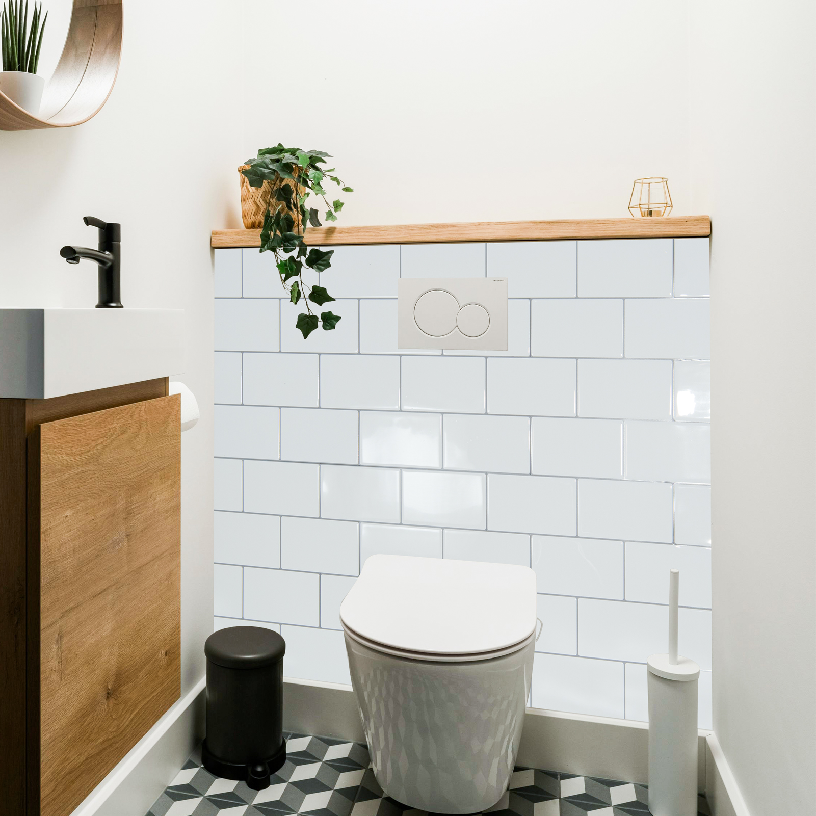 10PCS 10.6''x12.6'' Peel and Stick Backsplash in White,Heavy-Duty Self-adhesive Subway Tile for Kitchen Bathroom