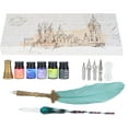 thumbnail image 1 of Ensemble de Stylos Calligraphie Plume d'Encre en Verre avec Pointe Remplaçable Boîte Cadeau KitSP118043 Vert Foncé Nacré, 1 of 14