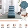 thumbnail image 6 of paproos Massage Chaise Lounge, Indoor Ergonomic Electric Massage Long Lounger with Remote Control, Modern Linen Upholstered Recliner Chair Sleeper Chair for Living Room Bedroom Office, Blue, 6 of 13