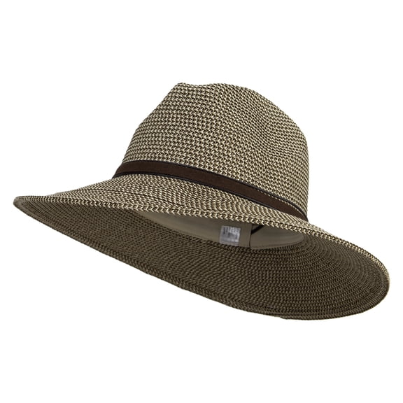 Men's Paper Braid 3.5'' Brim Fedora - Brown XL