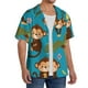 thumbnail image 2 of Balery Monkeys Swinging from Palms Camisa Casual de Manga Corta con Botones para Hombre, Texturizada, Estilo Cubano, para Playa, Verano-Medium, 2 of 5
