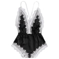 thumbnail image 2 of Lencería sexy Mujer Ropa interior con cuello en V profundo Body de malla de encaje para niña, Negro, XXL Methold XX000171-18, 2 of 7