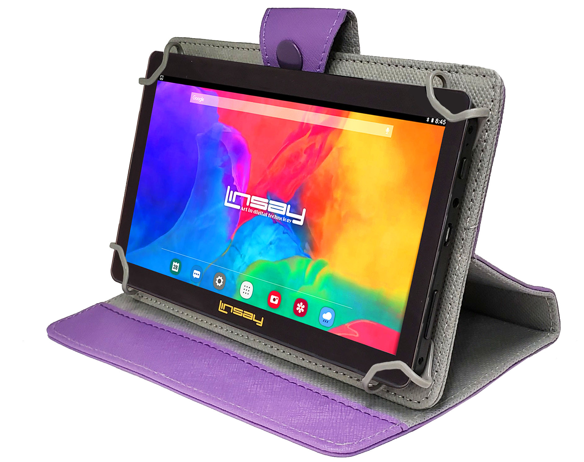 LINSAY 7" Quad Core 2GB RAM 64GB Storage Android 13 WiFi Tablet with Protective Case Purple - image 4 of 6