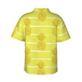 thumbnail image 3 of Balery Gold Pineapple Print Men's Hawaiian Shirts Short Sleeve Beach Shirt Relaxed Fit Vacation Button Down Shirts-Medium, 3 of 9