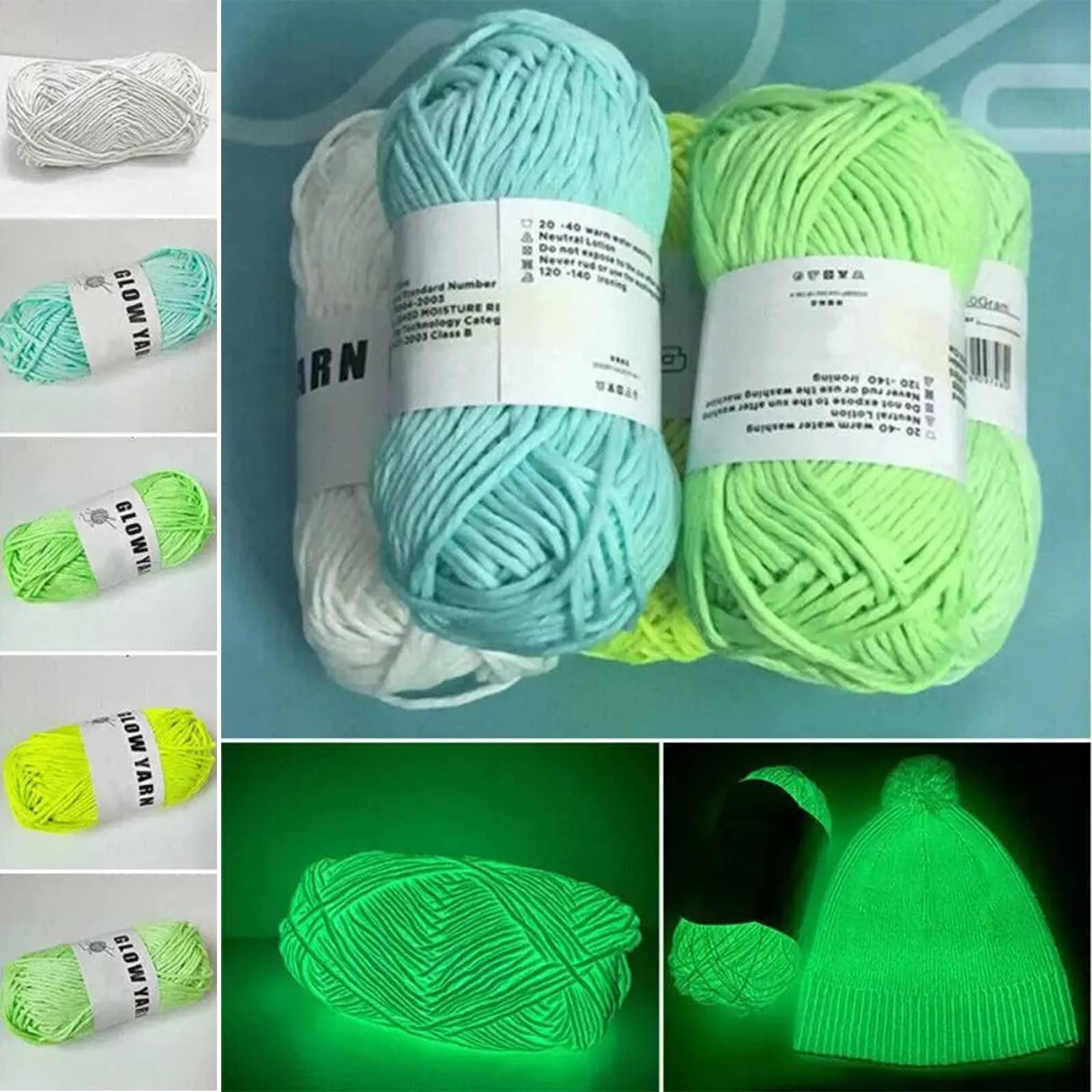 4 Roll 70m Knitting Yarn Glow in The Dark Acrylic Yarn Skein Soft Yarn  Knitting Wool for Knitting, Crocheting, and Crafts, Baby Blankets,  Sweaters, Scarfs, Hats(Blue) 