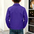 thumbnail image 2 of Solid Color Recreational Sports Long Sleeve Collar Blouse Outdoor Hooded Jacket Waterproof Windproof Cardigan Jacket Kids Size 7-8Years, 2 of 7