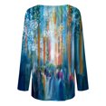 thumbnail image 3 of CLOOCL Women Plus Size Blouse Colorful Painting Pattern Print Fall Long Sleeve Casual Tops, 3 of 6