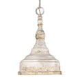thumbnail image 1 of Golden Lighting Mini Pendentif Keating en Ivoire Antique de Style Ferme, 1 of 2