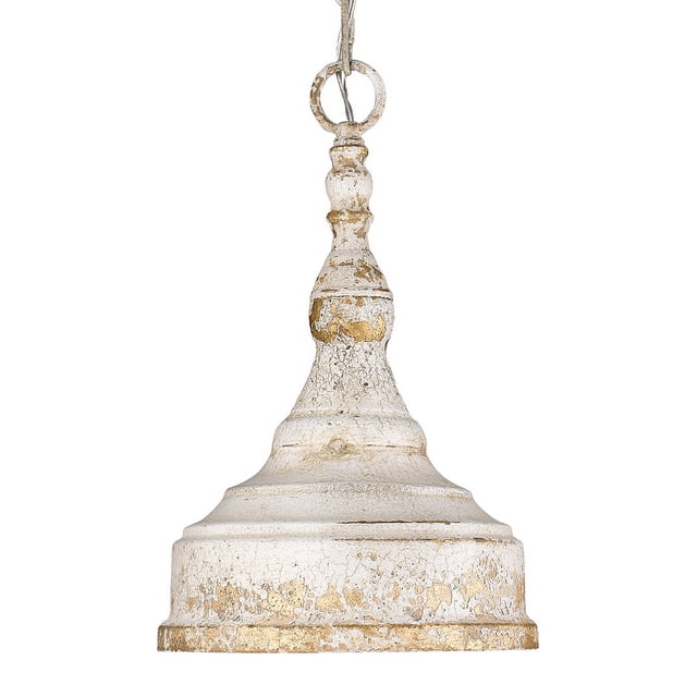Golden Lighting Mini Pendentif Keating en Ivoire Antique de Style Ferme