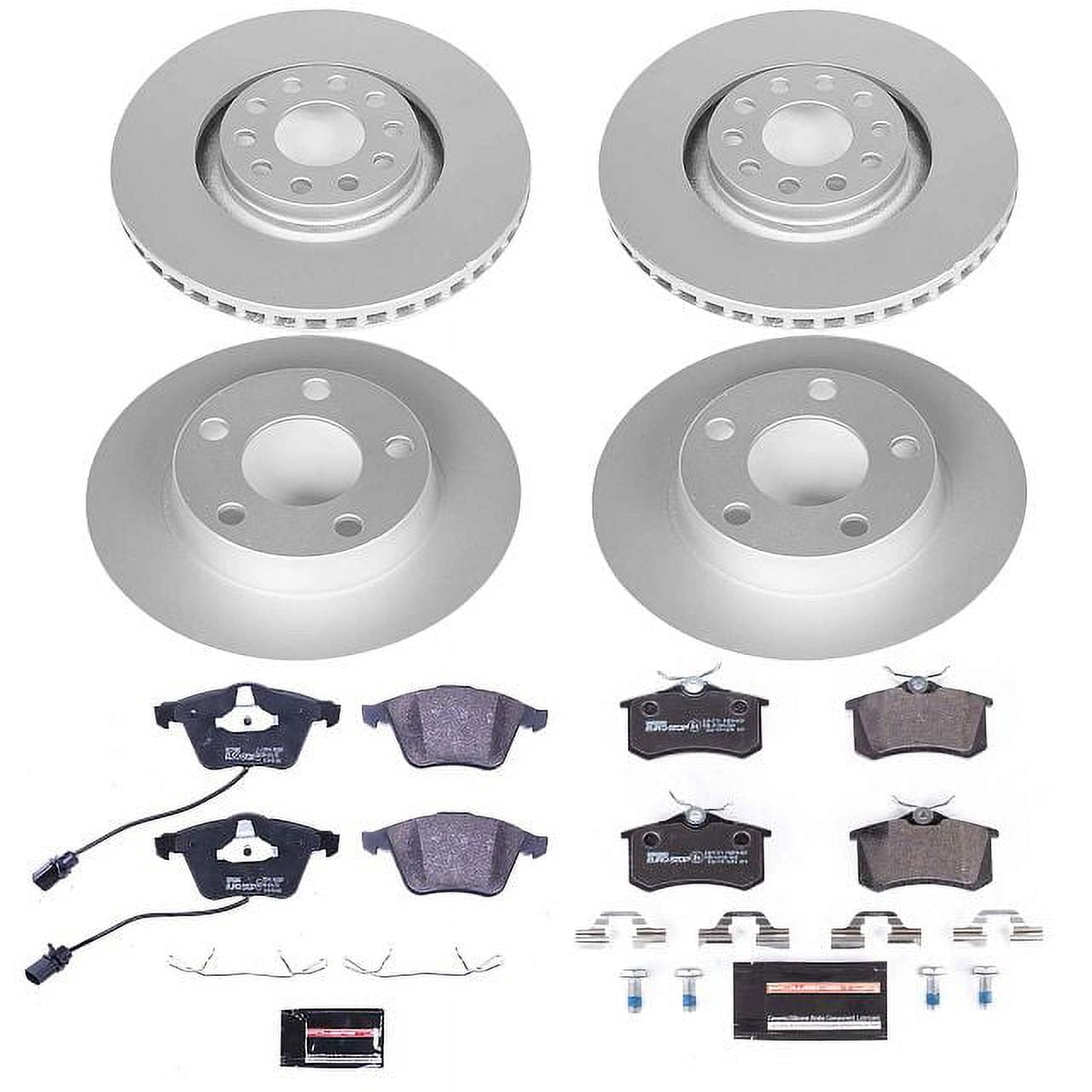 Power Stop Front and Rear Euro-Stop ECE-R90 Certified Brake Pad and Rotor Kit ESK892