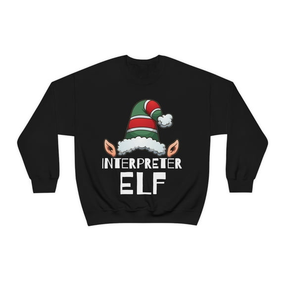 Interpreter Elf Christmas Unisex Sweatshirt, S-2XL Holidays Xmas Elves