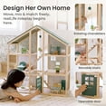 thumbnail image 4 of Tiny Land Wooden Dollhouse for Girls - 6 Rooms Wooden Doll House, DIY Pretend Doll House with 31Pcs Furniture Accessories, Creative Gift for Girl Ages 3+, Green, 4 of 7