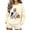 Beige, variant on Women Pink Ghost Black Cat Pumpkin Graphic Crewneck Sweatshirt Cute Halloween Holiday Pullover Top