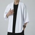 thumbnail image 2 of Ketyyh-chn99 Jackets for Men Button Down Long Sleeve Soft Knit Cardigan Coat White,XL, 2 of 5