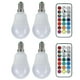 thumbnail image 1 of Bombilla RGB, Bombillas LED Que Cambian De Color RGB De 45 W, Brillo De Color Monocromático Ajustable Con Control Remoto Para Dormitorio, Escalera, Bar, Hogar, Bar, Fiesta, Fyydes Zócalo de lámpara RGB + blanco cálido 3000K E14, 1 of 8